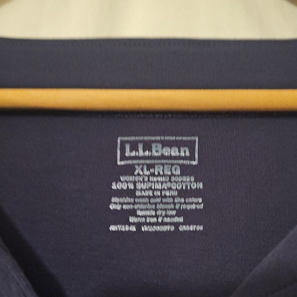 L.L. Bean Women's Dark Blue Three Quarter Sleeve Shirt - Picture 2 of 3